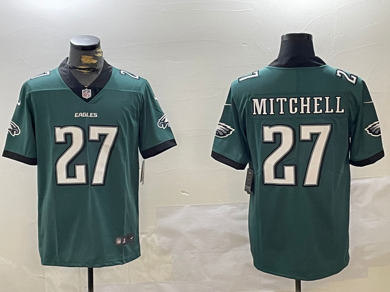Men's Philadelphia Eagles Quinyon Mitchell #27 Midnight Green Jersey